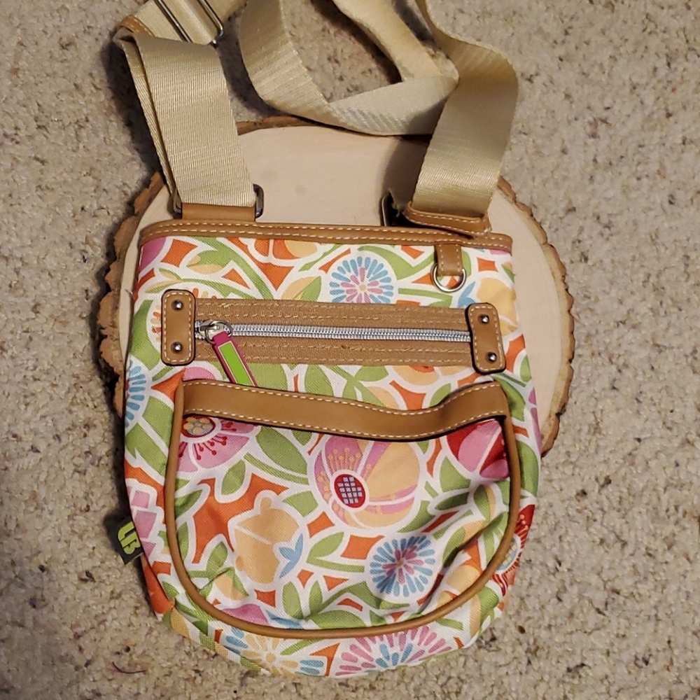 Lily Bloom Pastel Floral Design Crossbody Handbag